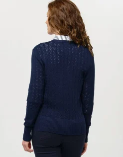 Gilet maille marine col V