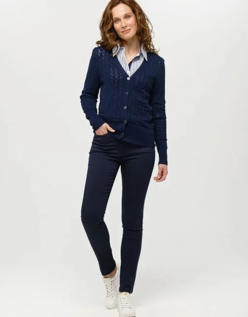Gilet maille marine col V