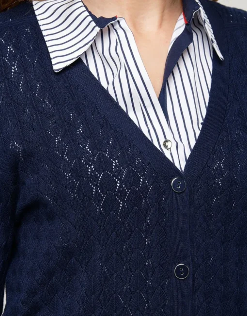 Gilet maille marine col V