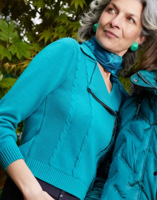 Gilet maille turquoise