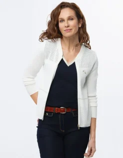 Gilet zippé écru