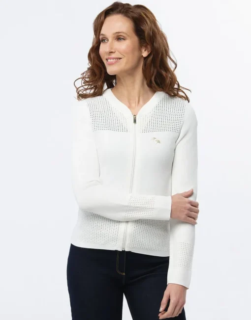 Gilet zippé écru