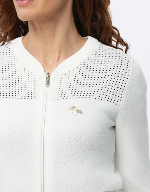 Gilet zippé écru