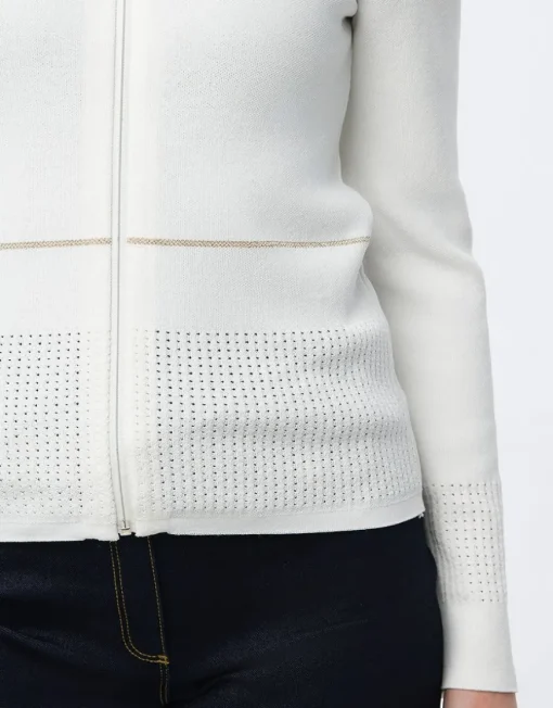 Gilet zippé écru