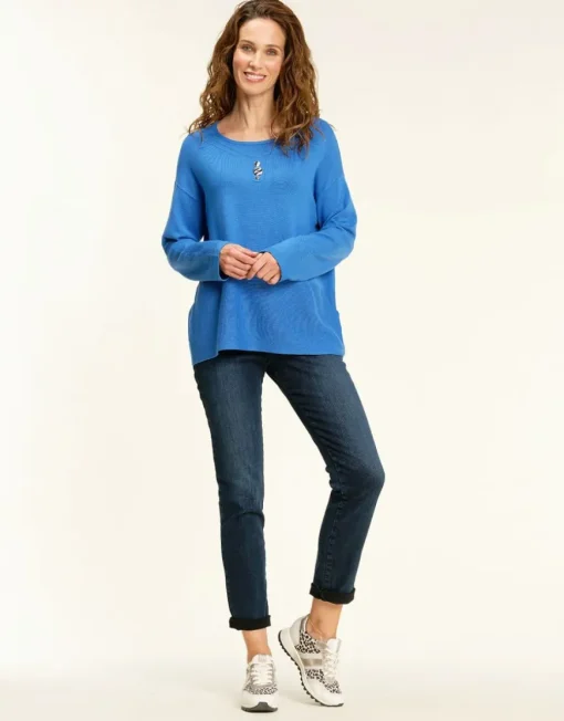 Jean 7/8 bleu stretch