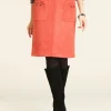 Jupe corail aspect daim