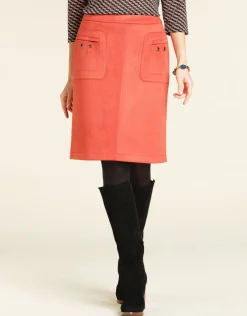 Jupe corail aspect daim