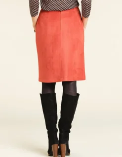 Jupe corail aspect daim