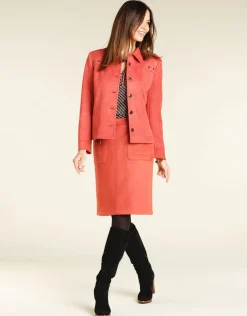 Jupe corail aspect daim
