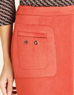 Jupe corail aspect daim