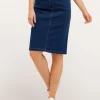 Jupe en denim bleu brut