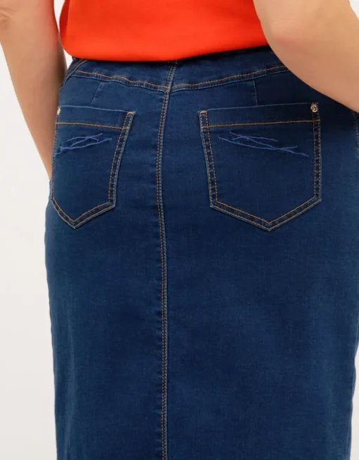 Jupe en denim bleu brut