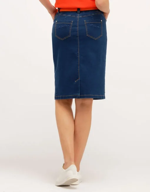 Jupe en denim bleu brut