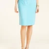 Jupe lin bleu turquoise