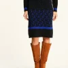 Jupe maille jacquard bleu