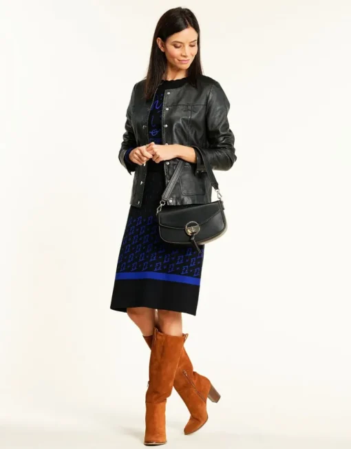 Jupe maille jacquard bleu