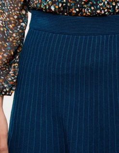 Jupe plissée maille bleue