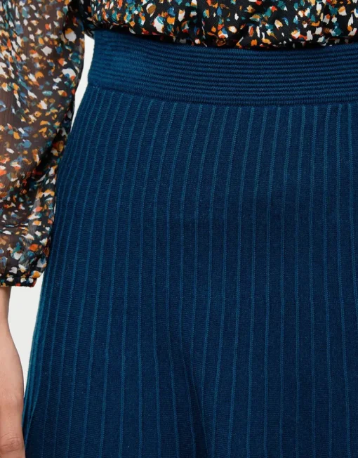 Jupe plissée maille bleue