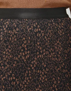 Jupe plissée motif beige
