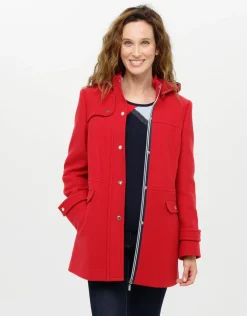 Manteau rouge 70% laine