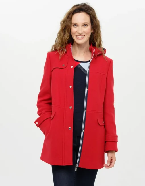 Manteau rouge 70% laine