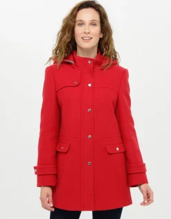 Manteau rouge 70% laine