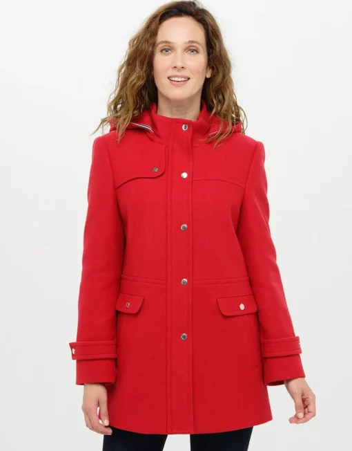 Manteau rouge 70% laine