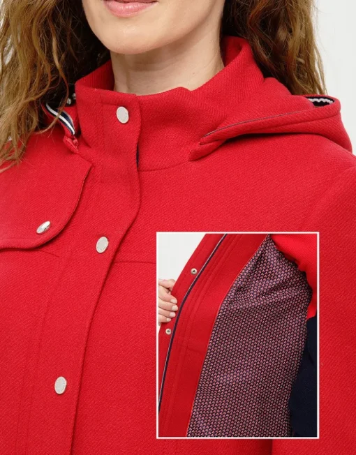 Manteau rouge 70% laine