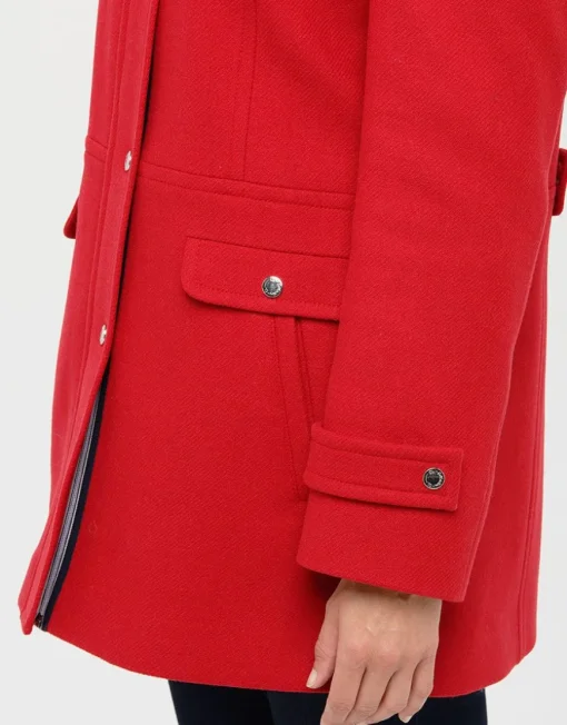 Manteau rouge 70% laine