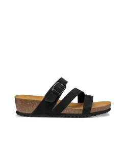 Mules hautes cuir noir GEOX