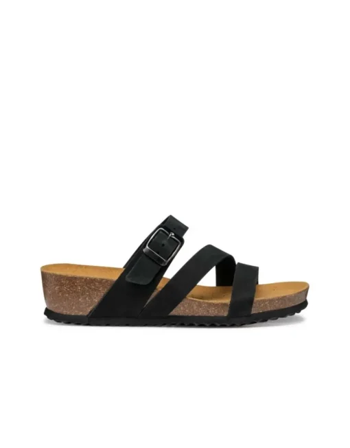 Mules hautes cuir noir GEOX