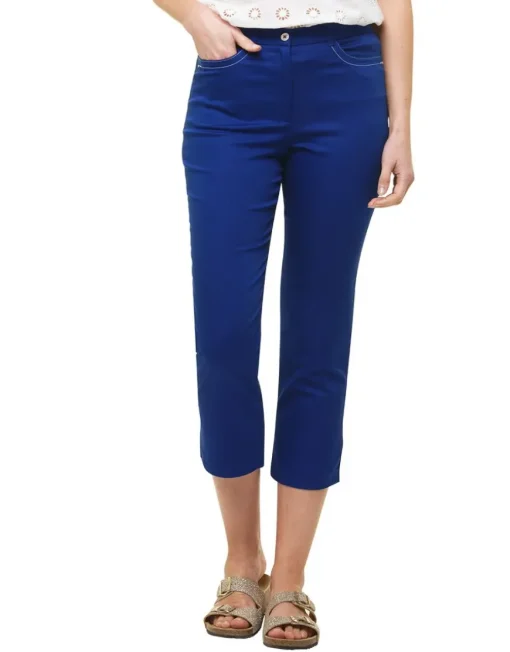 Pantacourt bleu roi coton