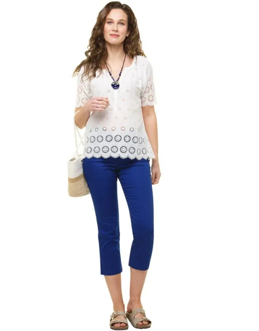Pantacourt bleu roi coton