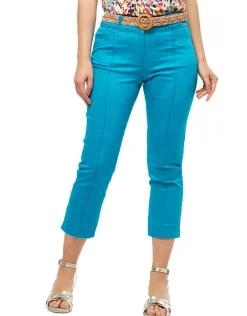 Pantacourt bleu stretch