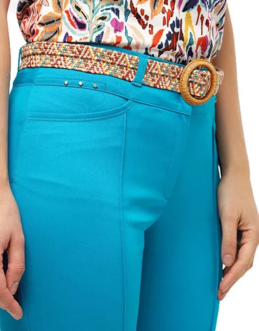 Pantacourt bleu stretch