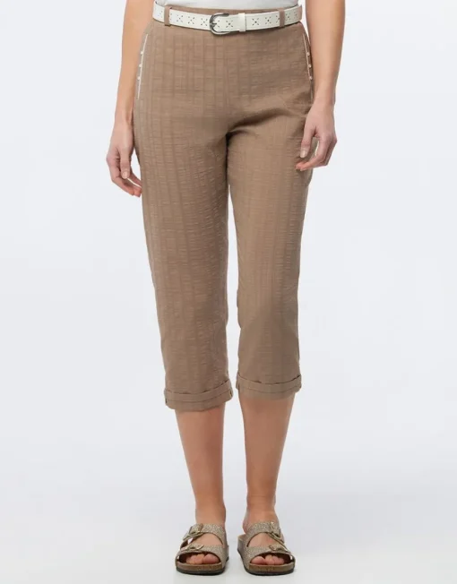 Pantacourt coton beige