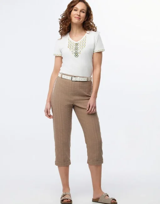 Pantacourt coton beige
