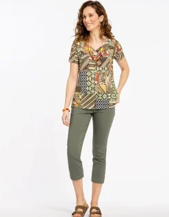 Pantacourt kaki stretch