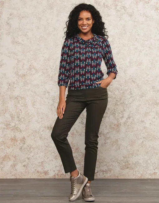 Pantalon brun slim coton
