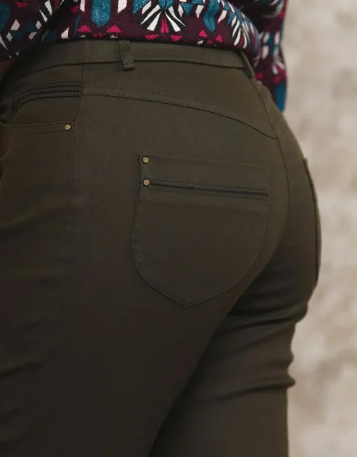 Pantalon brun slim coton