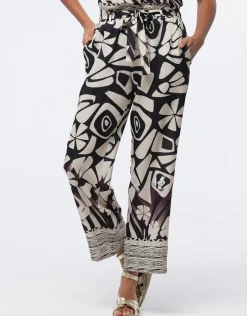 Pantalon chic beige motif