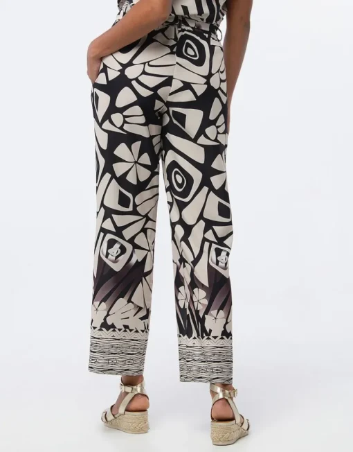 Pantalon chic beige motif