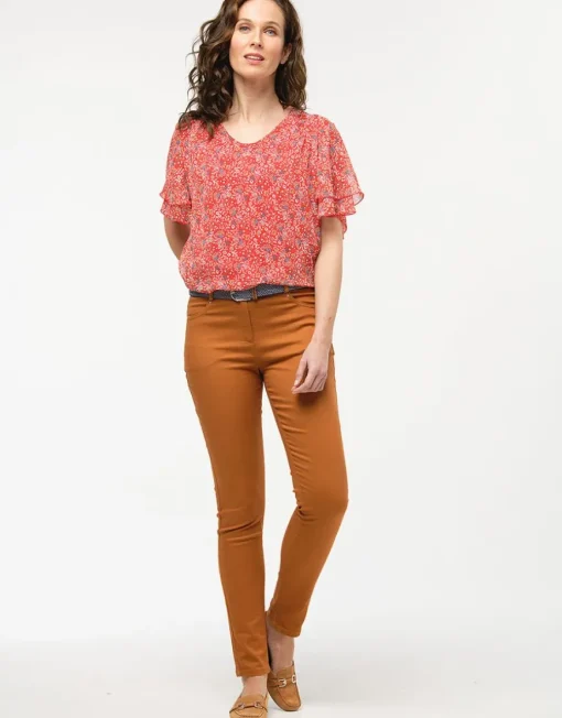 Pantalon coton orangé