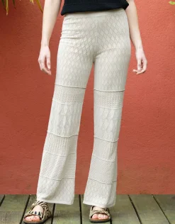 Pantalon crochet beige