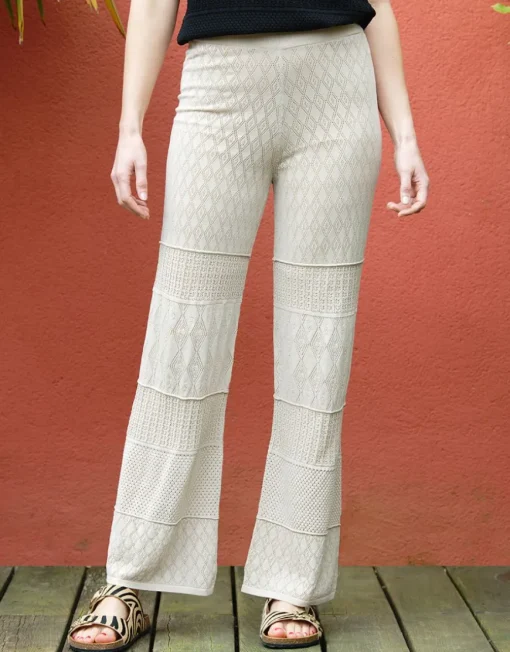 Pantalon crochet beige