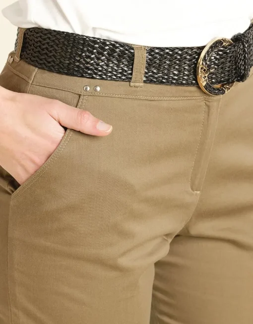Pantalon 7/8e beige taupe