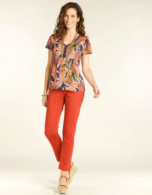 Pantalon 7/8e terracotta