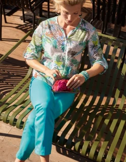 Pantalon 7/8e vert menthe