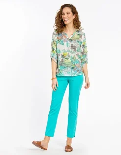 Pantalon 7/8e vert menthe