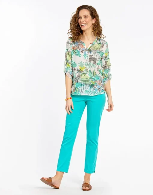 Pantalon 7/8e vert menthe